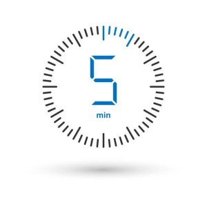 The 5 seconds, minutes stopwatch icon. Clock and watch, timer, countdown symbol. UI. Web. Logo. Sign. Flat design. App. Stock vector